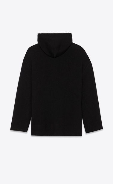 SAINT LAURENT Knitwear Tops Woman Studded baja embroidered with black wool b_V4